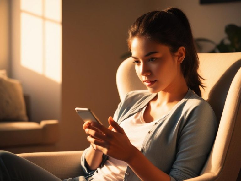 スマホをいじる女性